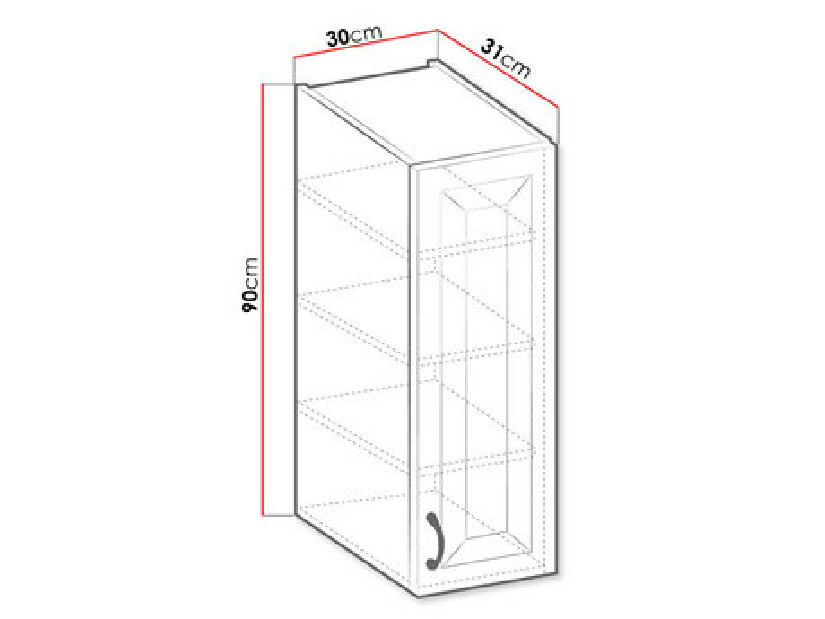 Horná kuchynská skrinka Retroline 30 G (biela) *výpredaj