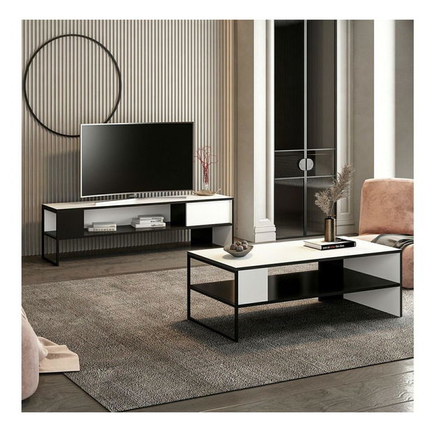 Konferenčný stolík Bumemu 1 (biela + čierna) 