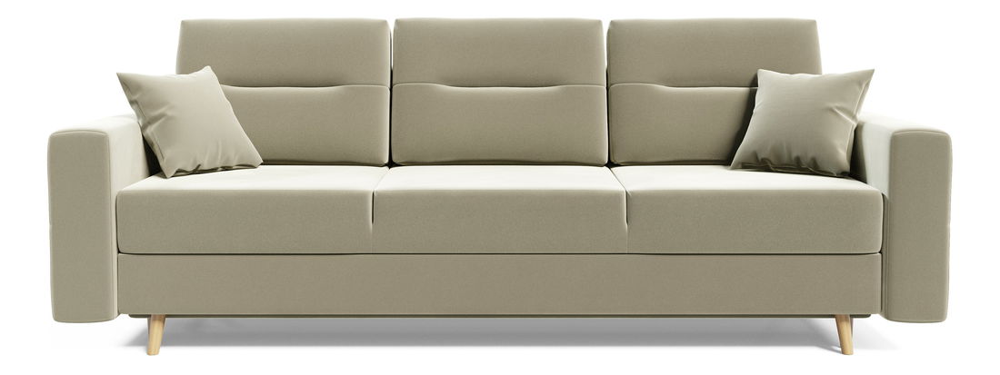 Canapea extensibilă Bergenia (deschis gri + Perne gri deschis)