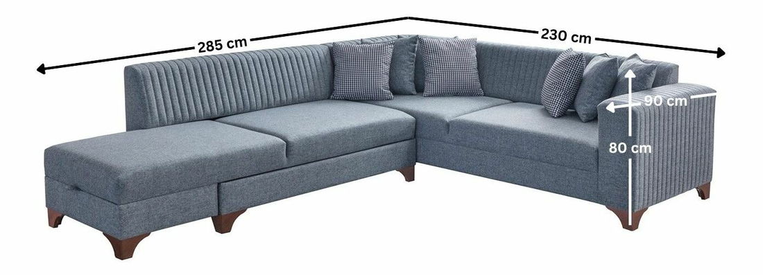 Rohová sedačka Westy (sivá) (L)