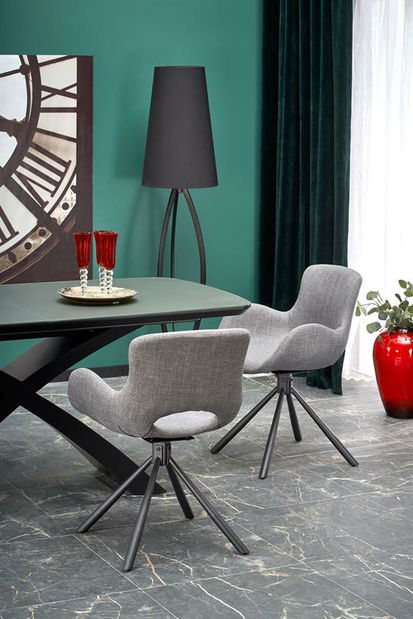 Étkezőasztal Silver (sötétszürke + fekete)