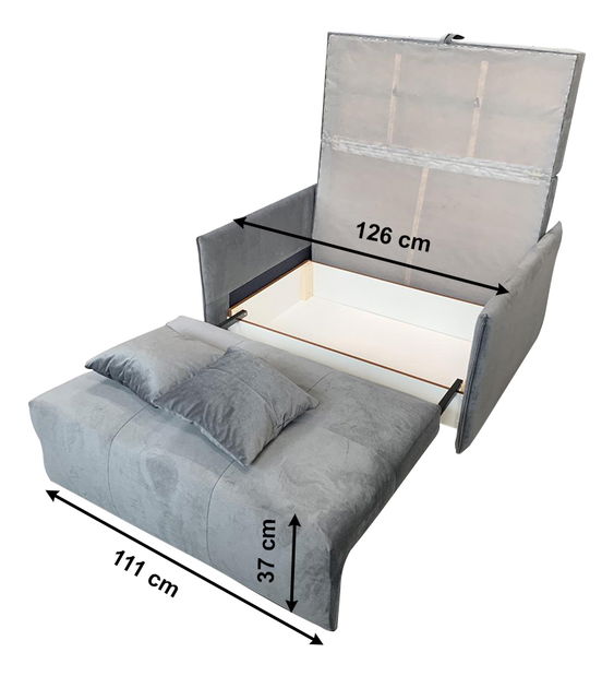 Canapea două locuri Aricca (Gri deschis)