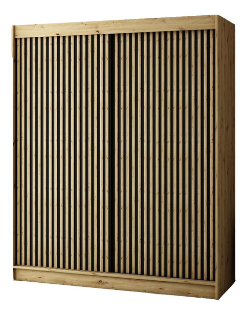 Ruhásszekrény 180 cm Ladonna 1 (artisan tölgy + matt fekete)