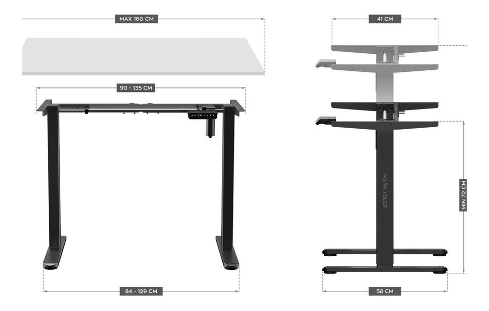 Cadru electric pentru masă Xenon 4.1 (negru)