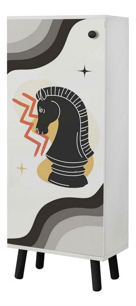 Pantofar Beside 26 (alb + negru)