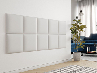 Čalúnený stenový panel Pazara 42x42 (ekokoža soft 017 (biela)