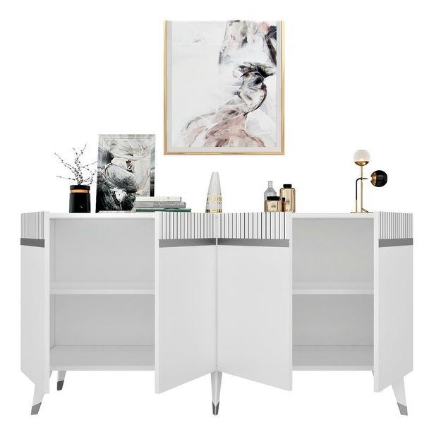 Skrinka Mekebu 2 (biela + strieborná) 