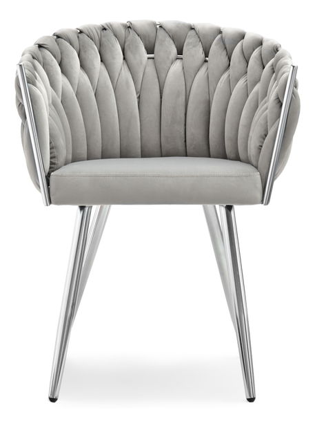 Jedálenská stolička Radio (sivá + strieborná)