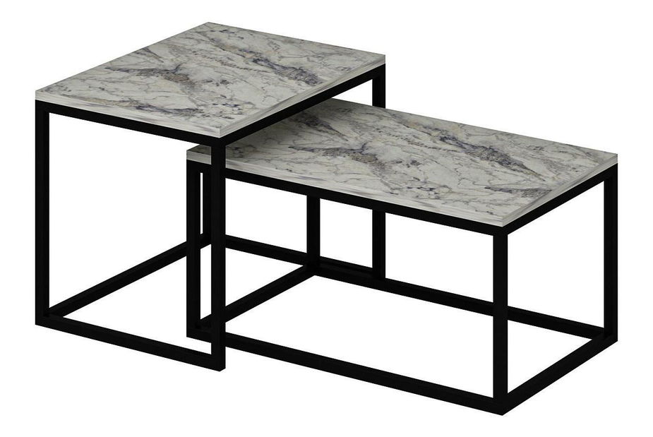 Set 2 ks. konferenčných stolíkov Lajka (mramor frézia) 