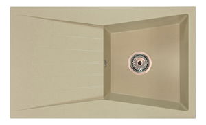 Chiuvetă de bucătărie Ragod (bej) (cu 2 orificii pentru robinet) (S)