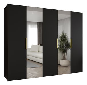 Ruhásszekrény 250 cm Mirabella 2 (fekete + arany)