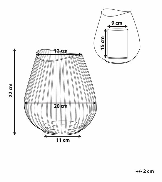Dekoratívny lampáš TARTON (čierna)