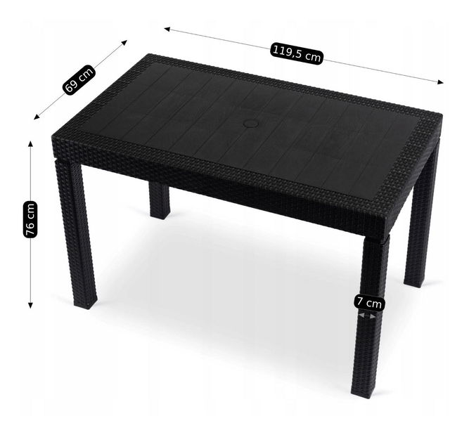 Set mobilier de grădină Fabricaria (negru) (pentru 4 persoane)