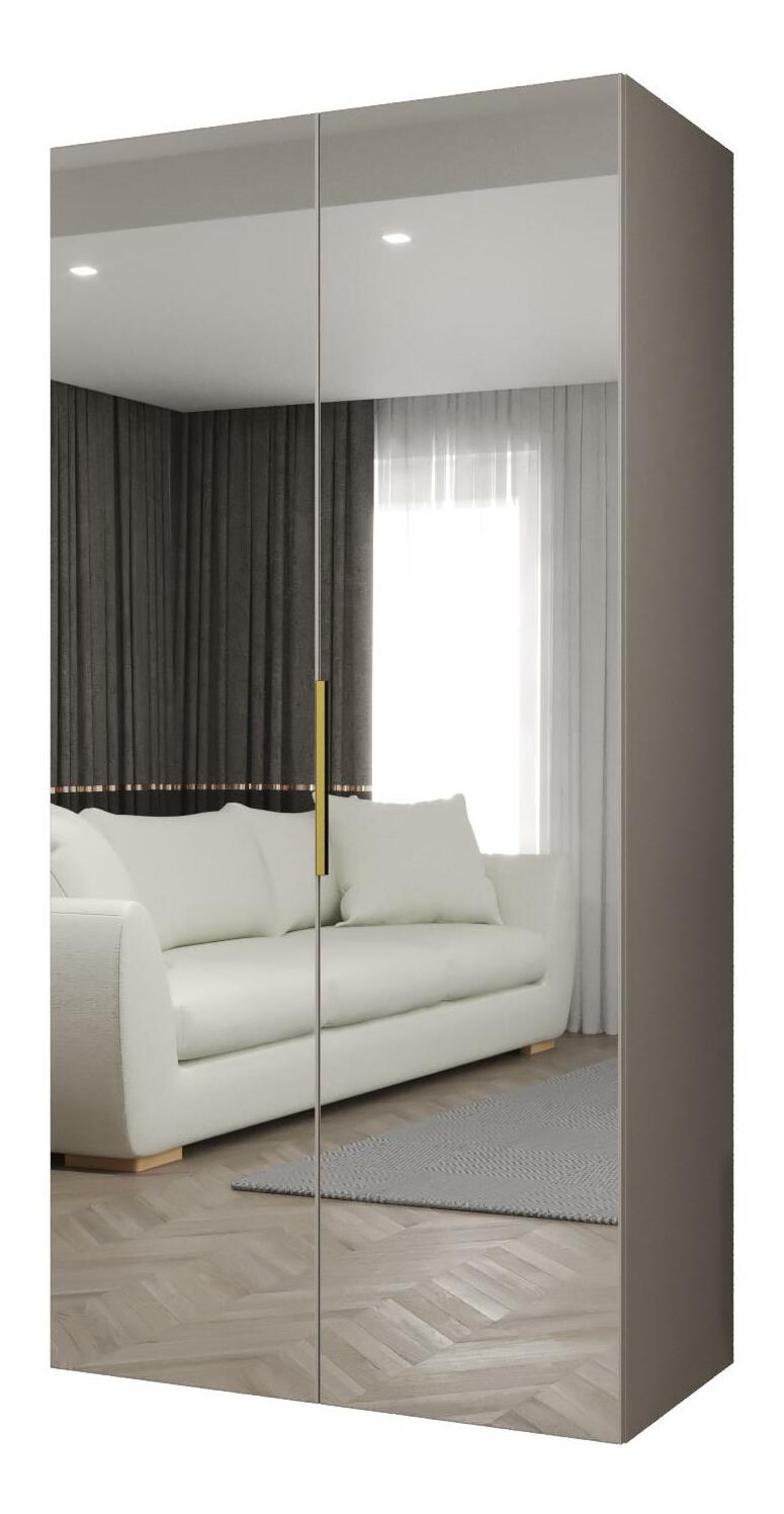 Dulap de haine 100 cm Mirabella 3 (Cașmir + Auriu)