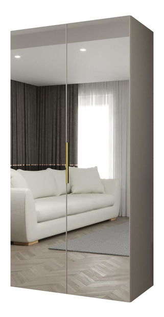 Dulap de haine 100 cm Mirabella 3 (Cașmir + Auriu)