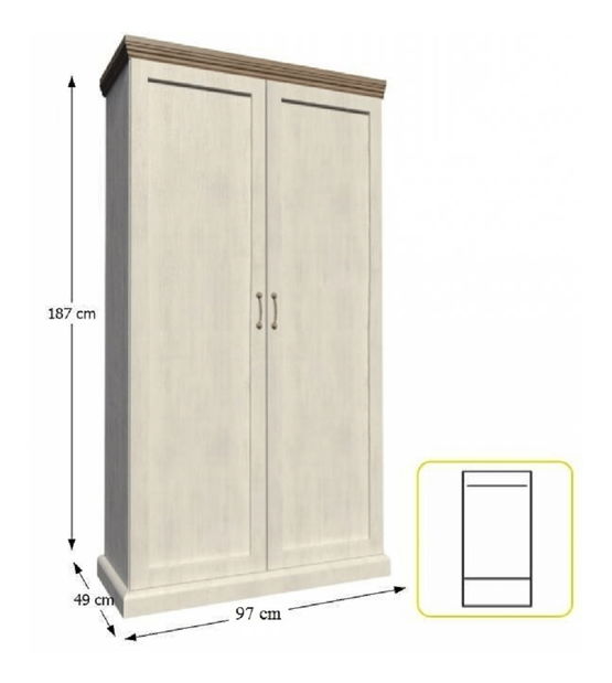 Ormar za garderobu Regnar S2D 