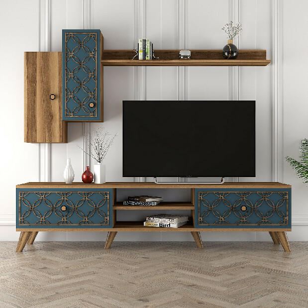 Mobilier living Clara (Nuc + Albastru)