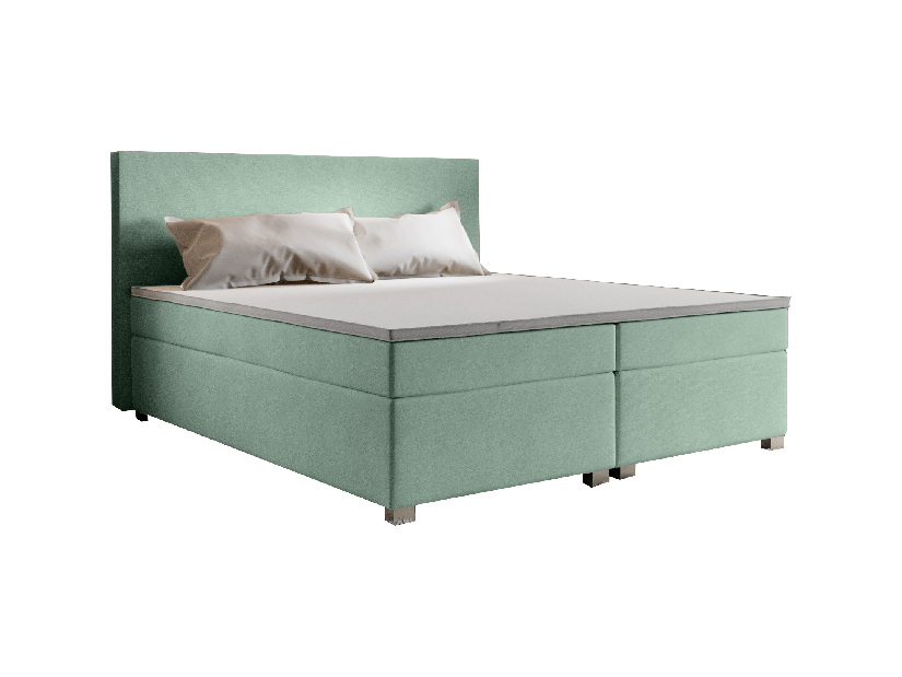 Franciaágy Boxspring 160 cm Simon (menta) (matraccal, tárolóhely nélkül)