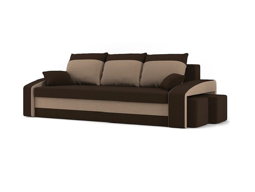 Sofa Hamida (smeđa + cappuccino) (s tabureom) 