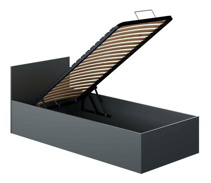 Egyszemélyes ágy 90 cm Discutibles (grafit) (ágyráccsal) (tárolóhellyel)