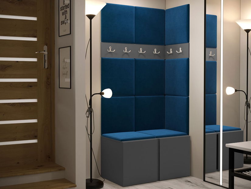 Mobilier hol Tovenaz I (grafit + albastru) 