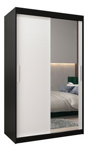 Ormar za garderobu 120 cm Toki 2 (crna mat + bijela mat)