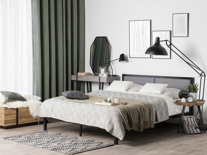 Manželská posteľ 180 cm CAMAR (s roštom) (čierna)