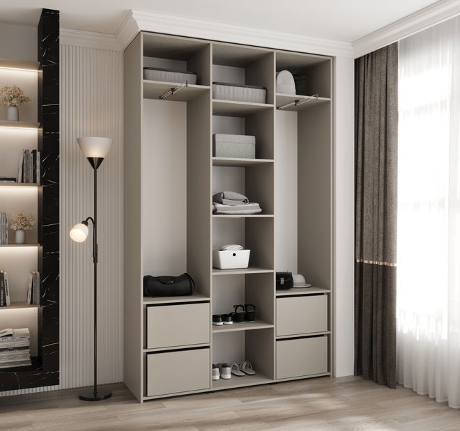 Ruhásszekrény 150 cm Carmela 50-1 (kasmír + arany)