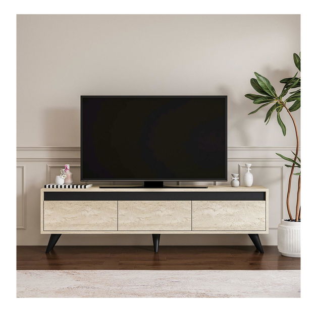 TV stolić/ormarić Central (travertin + antracit)