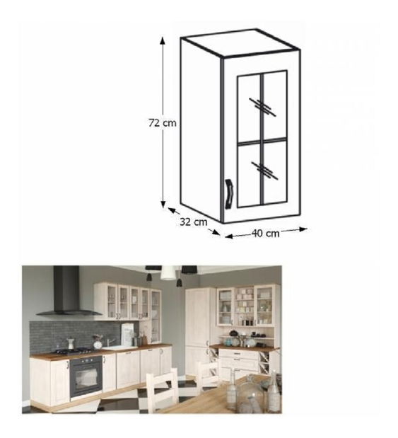 Dulap superior de bucătărie Regnar G40S/D sosna nordic /stejar sălbatic (D)