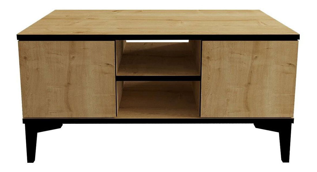 Set mobilier living Edilantta (Stejar zafir + negru)
