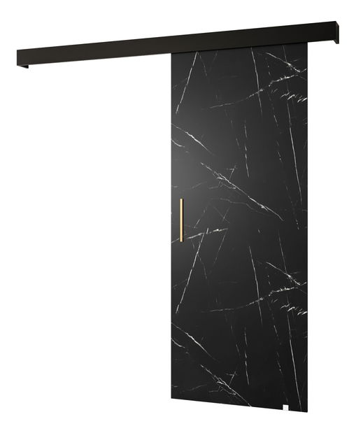Klizna vrata 90 cm Sharlene I (mramor crni + crna mat + zlatna)