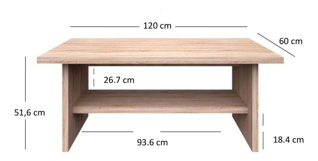 Dohányzóasztal Noella (szonoma tölgy)