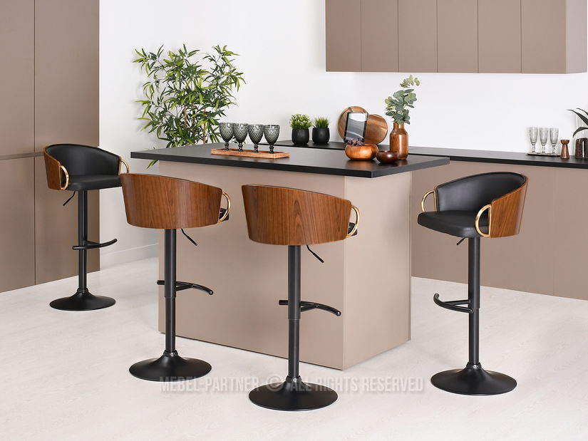 Stolica Elviria H (tamni orah + crna)