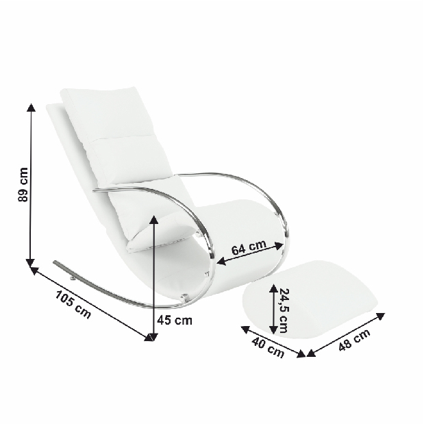 Hojdacie kreslo Reta (biela)