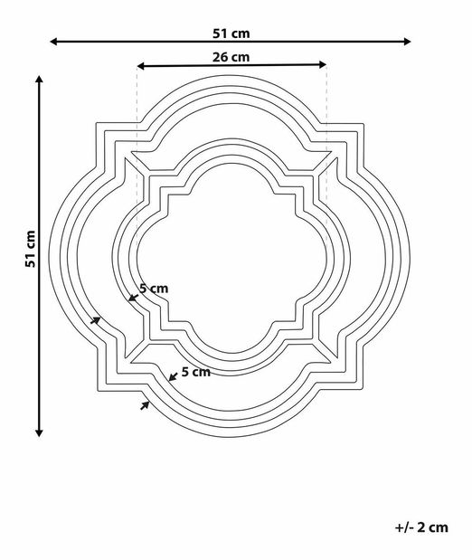 Oglindă de perete Carlota (negru)