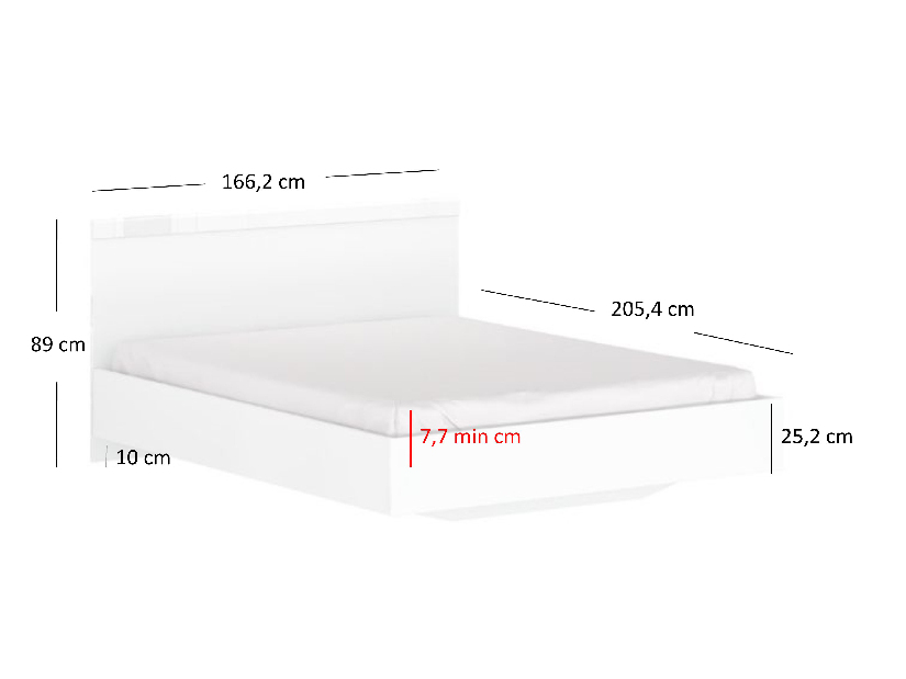 Manželská posteľ 160 cm Leona (biela) (bez roštu a matraca)