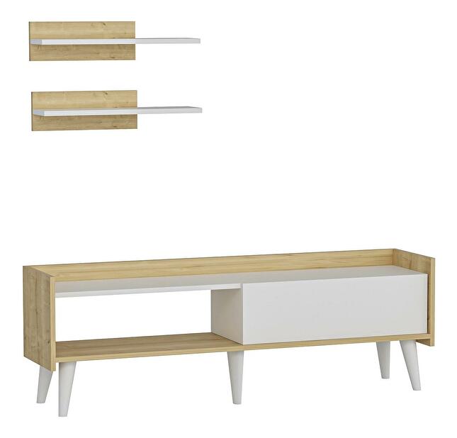 Mobilier living Lipoma 6 (alb + stejar) 