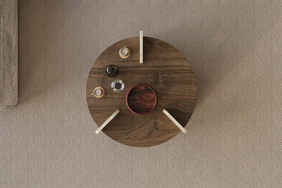 Konferenčný stolík Oaly 1 (travertín + orech)