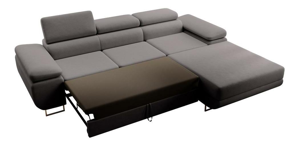 Colțar Grande (D) (gri negru + crom)