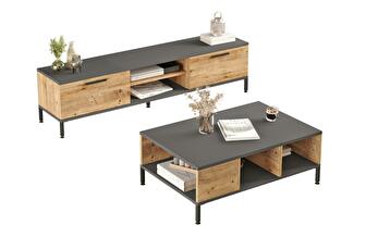 Set mobilier living Relundetta (Pin atlantic + antracit)