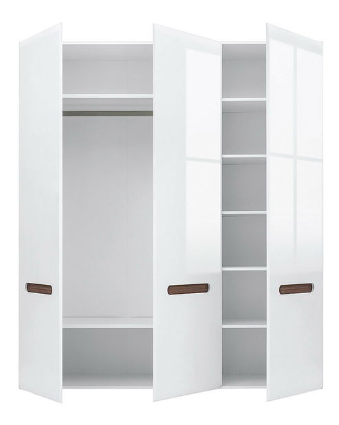 Šatníková skriňa BRW Azteca Trio SZF3D/21/18 (biela + lesk biely)