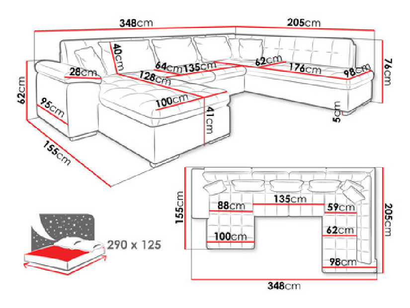 Colțar Talia (S) (piele ecologică Soft 011 + Enzo 162 + Enzo 155)