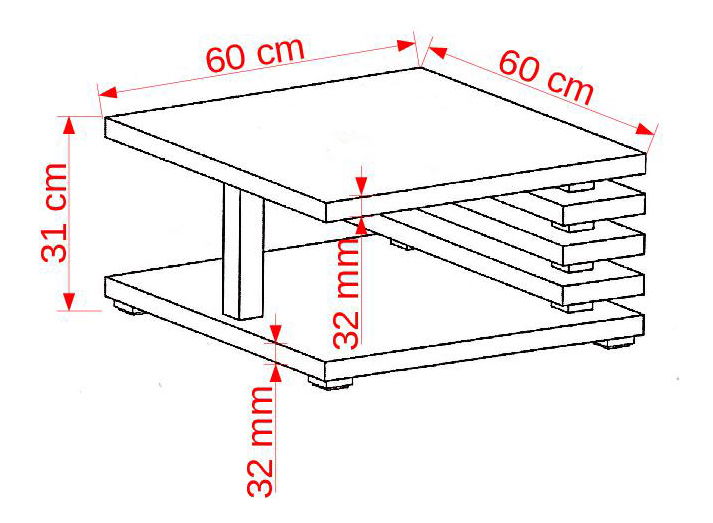 Masă de cafea Masuna (Stejar sonoma)