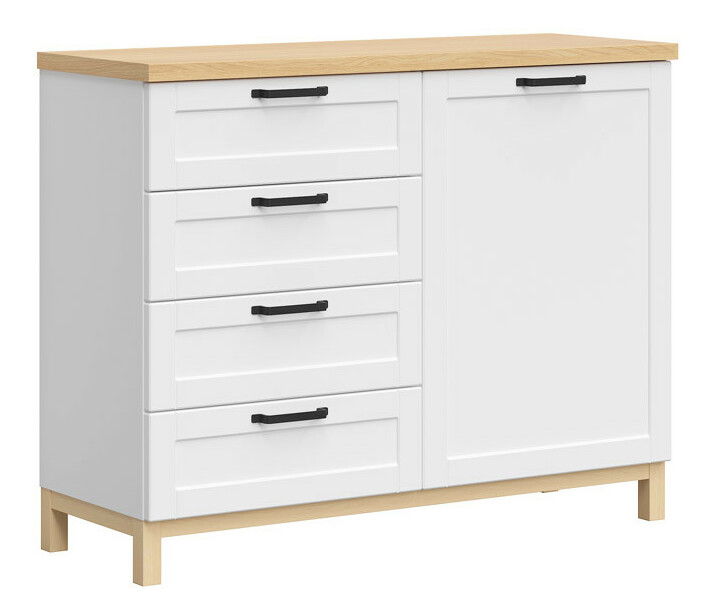 Komoda BRW Haga KOM1D4S (biela)