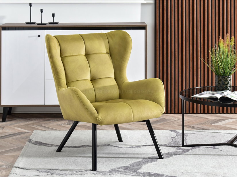 Dizájnos fotel Norweien (arany)