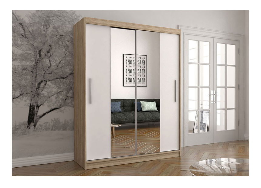 Ormar za garderobu Viola 01 (hrast sonoma + bijela)