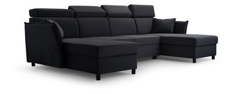 Kutna garnitura Moria U (crna) (D)