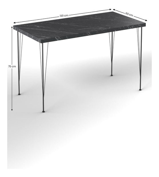 Étkezőasztal Brandy (4 fő részére) (fekete) *kiárusítás