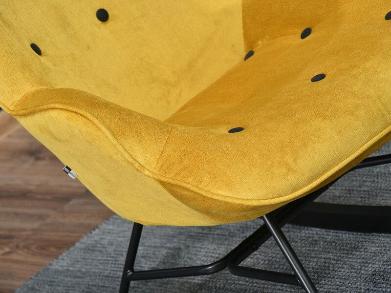 Kreslo Sibyla (žltá + buk čierny)